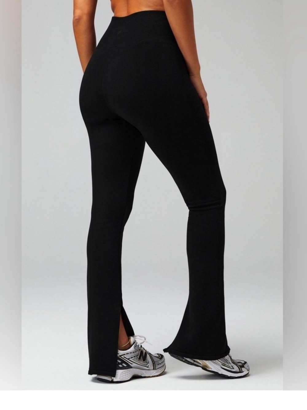 Fabletics Black Cloud High-Waist Flare Leggings with Side Slits